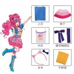 Anime Little Pony Pinkie Pie Cosplay Kost&uuml;&uuml;m Moodne &Uuml;htne &Uuml;likond Komplekt Halloweeni J&otilde;ulupeo Armas Printsessikost&uuml;&uuml;m S punane