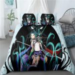 Genshin Impact Voodipesukomplekt M&auml;nguprindiga Tekikott Tepp Pehme Tekikoti Komplektid Kodutekstiil Queen King Suurus T&uuml;druk Lapsed Toa Dekoratsioon EU single(135x200cm)