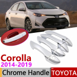 for Toyota Corolla E170 2014~ Chrome Exterior Door Handle Cover Car Accessories Stickers Trim Set 2015 2016 2017 Handle 4 Door