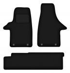 Dywaniki samochodowe welurowe czarne do: VW Transporter T5 dostawczy, 2 rzędy (2003-2015)