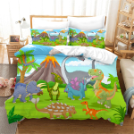 Multifilmi Dinosauruste tekikott King Queen Kids Jurassic World Stegosaurus Tyrannosaurus voodipesukomplekt 2/3 tk pol&uuml;ester tekikott EU single(135x200cm) gray