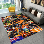 3D Lando Norris F1 v&otilde;idus&otilde;itja vaip, Vaip elutuppa, magamistuppa, diivani ette, uksemati kaunistuseks, Laste m&auml;ngimiseks libisemiskindel p&otilde;randamatt, Kingitus 40x60cm(15x23in)
