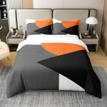 Geomeetriline tekikottide komplekt 3 tk Magamistoa sisustus lastele Kaksiksuuruses tekikoti komplekt Triibulised voodipesukomplekt 2 padjap&uuml;&uuml;riga Duvet Cover Set&EU Single(135x200cm) white