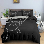 Prantsuse buldogi tekikate Twin Queen Armas kutsikas Koerakujuline tekikate Multikakujuline lemmikloomade loomaprindiga voodipesukomplekt Poiste T&uuml;drukute Magamistuppa EU Single(135x200cm)