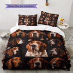 Basset Houndi Muster Voodipesu Tekikott Komplekt Tekikott Padjap&uuml;&uuml;r Kodu Kaunistus Kingitus (1 * tekikott + 2 * padjap&uuml;&uuml;ri, ilma s&uuml;damikuta) 135x200cm brown