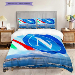 SSC Napoli Mustriga Voodipesu Tekikott Komplekt Tekikott Padjap&uuml;&uuml;r Kodu Dekoratsioon S&uuml;nnip&auml;evakingitus (1 * tekikott + 2 * padjap&uuml;&uuml;ri, ilma s&uuml;damikuta) 135x200cm