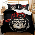 Ahvi Tekikate Gorilla Pea Metsloom Voodipesu Komplekt Tr&uuml;kitud Voodikomplekt Padjap&uuml;&uuml;ri ja Voodipesuga Voodi Pehme Kuninganna Kuningas Suuruses Voodipesu Kodu EU Single(135*200cm)3pcs