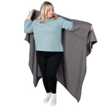 Flanellist kantav tekk-poncho Pehme tekk-keep k&auml;eavade taskutega Soe ja hubane tekk-wrap t&auml;iskasvanutele Kodu kontor Reisimugavus khaki