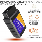 Lecteur OBD2 - Vendeur Fran&ccedil;ais - Tous v&eacute;hicules - WiFi - Compatible iPhone et Android - Suppression d'erreurs