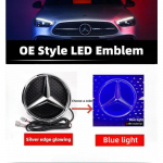 Auto iluv&otilde;re embleem 3D Esik&uuml;lje embleem LED-tuledega Mercedes Benz W205 W212 W213 W204 ML W166 CLA C117 W176 W177 E GLA GLC GLE jaoks CLA-C117 2013-2019