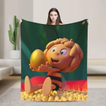 Superpehme Mesilane Maia Lilledega Multikas Visketekk Esmaklassiline Flanell Fliis Kerge Vooditekk Soojad Pl&uuml;&uuml;sist Tekid 100x150cm