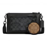 K&auml;ekott Coach Holden 25 Monogrammiga Tr&uuml;kitud Logo Reljeefne Ripats V&auml;rviplokk Kattega L&otilde;uend ja Nahk &Otilde;lakott Crossbody Kott Keskmine Meeste kotid C5598-QBPHT Basic Set (Bag+Dust Bag)