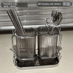 Seinale kinnitatav k&ouml;&ouml;gis&ouml;&ouml;giriistade organiseerija Kerge luksuslik s&ouml;&ouml;gipulga lusikahoidja Roostevabast terasest n&otilde;udekuivatusrest helehall v&auml;rv