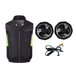 Ventilaatoriga vest reguleeritava tuulekiirusega V&otilde;imas topeltventilaatoriga jahutus Ergonoomiline disain Suvise kuumuse leevendus Jahutusvest 2XL must