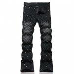 Trendikad Streetwear Mustad Elastsed Kitsad Meeste Denim-teksap&uuml;ksid 3900 29 must
