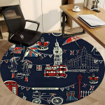 1 tk Londoni ikoonidega toolimatt kontorisse libisemiskindel, vaip kontorisse, tuppa, hea kingitus perele v&otilde;i s&otilde;pradele, yy251226211 120cm by 120cm gray