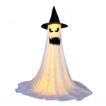 Halloweeni kummituse kaunistus V&auml;ljas seisev n&otilde;iak&uuml;baraga kummitus Valgustusega &otilde;udne valgest riidest kummitus veranda, &otilde;ue, aia, muruplatsi kaunistamiseks Large D