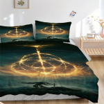 3 tk Elden Ring Kodukaunistus Voodipesukomplekt - T&auml;iuslik magamistuppa, k&uuml;lalistetuppa, elutuppa, hotellidesse | Ideaalne kingitus f&auml;nnidele, 135x200cm