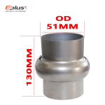 EPLUS Stainless Steel Pipe Universal Joint Pipeline Adapter Suitable For All pipes Car exhaust pipe 51MM gray