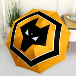 Wolves Football Club Logo Automaatne Avamine ja Sulgemine, 8-ribiline Konstruktsioon Kaasaskantav Vihmavari, Sobib Meestele ja Naistele K&otilde;ikidel Hooaegadel Perfe black