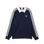 Adidas Originals 3-Triibuline Ragbi Pehme Hingav L&otilde;tv Pikkade Varrukatega Polo S&auml;rk Unisex Topid KE3574 S white