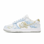 Nike Dunk Fortune Love, Footprint Innovation Nahast Kulumiskindel Madala s&auml;&auml;rega Rula Kingad Unisex Valge Sinine Kuldne DD1503-103(Team726-) 37.5