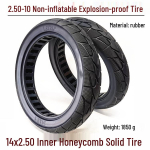 14 T&auml;iskummist Rehv Elektrirolleritele - 14x2,50 K&auml;rgstruktuuriga P&otilde;rutuskindel, &Otilde;&otilde;nes, Plahvatuskindel, 2,50-10 14x2.50 Hollow Solid Tire black