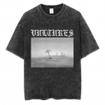 Kanye West Ye Ty Dolla Sign YS Vultures Logo Pesitud T-s&auml;rk Unisex Naistele Harajuku Hip Hop Rap T-s&auml;rk Vabaaja &Uuml;mmargune kaelus L&otilde;tv T-s&auml;rk M