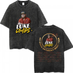 Retro pestud Singer Luke Combs Tuuri T-s&auml;rk meestele ja naistele Suvine vabaaja puuvillane l&uuml;hikeste varrukatega T-s&auml;rk F&auml;nni kingitus M