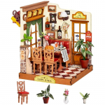 Rolife DIY miniatuurmaja komplekt Champs-&Eacute;lys&eacute;es bistroo miniatuurmaja mudeli ehituskomplekt puidust 3D puslem&auml;nguasjad LED-valgustusega kodukaunistuseks kingitus pruun