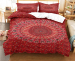 Boheemlaslik ps&uuml;hhedeelne mandala mustriga tekikott ja padjap&uuml;&uuml;rikomplekt Voodipesu T&auml;iskasvanule Lastele Voodikomplekt Tekikate 1 tekiga 2 padjap&uuml;&uuml;rikotiga EU single(135x200cm)