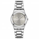 SWATCH BLOSSOM TIME seeria kvartsliikumine 30 meetrit veekindel unisex &Scaron;veitsi kell 33 mm hall sihver roostevabast terasest korpus roostevabast terasest rihm YLS237G hall v&auml;rv