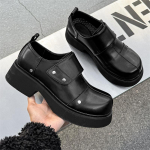 Meeste Platvorm-Derby Kingad Must Mehed &Auml;ri-Vabaaja Nahast Kingad Retro Mood Disainer Suur Pea Lakknahast Mehed Zapatos Hombre 38 must