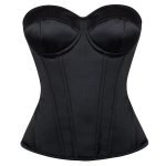 Naiste t&otilde;mblukuga nahast bustier korsett-top gooti pitsiga luudega overbust korsett steampunk kehakujundaja salendav korsett 5 XL must