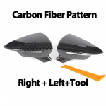 L&auml;ikiv must peeglikate Seat Leon Lion 5F III Ibiza 6F V KJ1 Arona KJ7 jaoks S&uuml;sinikukiirgus Autopoolne tahavaatepeegli kate Tarvikud Carbon Fiber Pattern