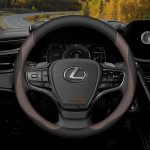 Nahast autojuhtimiskangi kate Lexus UX250h ES350 IX 600 CT200h ES IS RX NX 300h 400H IX570 RX400h IS460 IS400 RX450h jaoks must pruun v&auml;rv