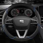 Auto roolikattekate mikrokiudnahast 38cm libisemisvastane Seat Tarraco Arona Ateca Ibiza Toledo Mii Leon Arosa Exeo ST FR jaoks BLUE O SHAPE