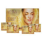 Lotus Herbals Lotus Radiant Gold N&auml;ohoolduskomplekt Kohese s&auml;ra saamiseks 24K puhta kullaga ja papaiaga, 4 lihtsat sammu 148 g (4 Kasutust) beige