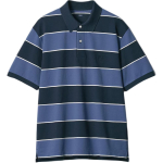 Uniqlo X JW Andersoni koost&ouml;&ouml; SS25 Triibulise disainiga tikitud mustriga l&uuml;hikeste varrukatega polos&auml;rk Unisex polos&auml;rgid Sinine 477677-68 S black