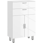 Vannitoakapp 2 sahtli, kaheukselise kapi ja reguleeritavate riiulitega 60 x 30 x 93 cm l&auml;ikiv valge 60 x 30 x 93 cm