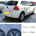 BQR1 VW VOLKSWAGEN 2026 jaoks Kuum 117mm 110mm Asendusauto Esiv&otilde;re Rinnam&auml;rk Tagumine Pagasiruumikaane Embleem Logo Autokujundus Polo 2009 20 ai2 jaoks Front-117mm matt must v&auml;rv