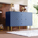 (=905467AAB)Kummut-kapp 2 ukse ja 3 sahtliga, reguleeritava riiuliga, elutuppa/magamistuppa, tumesinine, K83/L120/S40 cm 120 x 40 x 83 cm