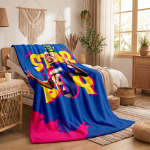 Lamine Yamal Prindiga Flanellist Tekk Pehme Soe Diivani Voodi Visketekk Kodu Kontori Magamistoa jaoks 130x150cm