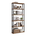 VASAGLE Superkiire kokkupanek ilma t&ouml;&ouml;riistadeta, 6-korruseline riiul, p&uuml;stine riiulis&uuml;steem, 23,8 x 60 x 173,4 cm, elutuba, magamistuba, k&ouml;&ouml;k pruun