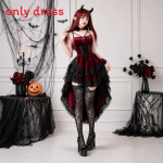 Gootiline Halloweeni Kleit Naistele Vampiiri Teemaga Pol&uuml;ester Kost&uuml;&uuml;m Lavaesinemisteks XL punane