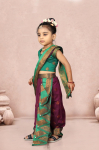ASHMIKA Paithani Nauvari Puuvillane Siidist Saree | Maharashtriani Marathi Stiilis Valmis kandmiseks Nauvari Saree Kontrastse Bluusit&uuml;kiga | Traditsiooniline Etn brown
