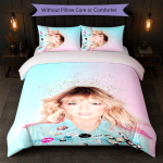 Taylor Swift Prindiga 3-osaline tekikoti komplekt 1 tekikott ja 2 padjap&uuml;&uuml;ri Pehme voodipesu kodu magamistoa jaoks 140cm*210cm