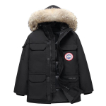 Unisex Talvine Puhverparka Eemaldatava Kapuutsi ja Trendika Keskmise Pikkusega Jopega Meestele ja Naistele black