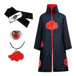 T&auml;iskasvanu keep Laste hommikumantel, Unisex Meeste keep Anime Cosplay Halloweeni kost&uuml;&uuml;m Jakk peapaela ja s&otilde;rmusega Naistele M black