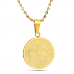 Virtual Bitcoin Coin Model Ripats Kaelakee Western Titanium Steel Gold Plating Kaelakee